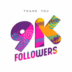 9k social media follower number thank you template