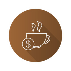 Buy cup of tea flat linear long shadow icon
