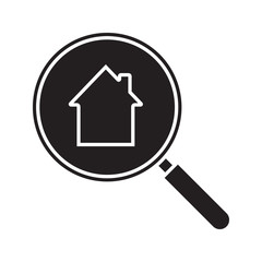 Real estate search glyph icon