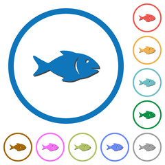 Fish icons with shadows and outlines