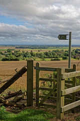 Lincolnshire Fens seen from a hill in the Wolds