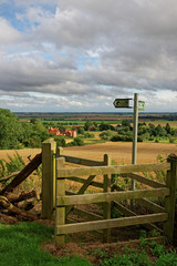 Fototapeta na wymiar Lincolnshire Fens seen from a hill in the Wolds