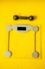 Electronic scales for monitoring body weight.
