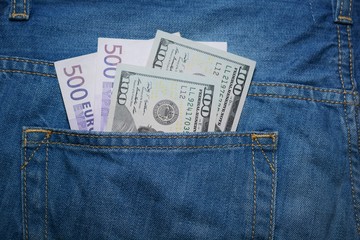 Money in jeans pocket