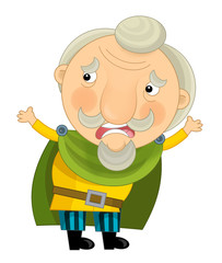 colored cartoon character - young palace dweller - standing watching and smiling - isolated - illustration for children