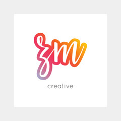 ZM logo, vector. Useful as branding, app icon, alphabet combination, clip-art.
