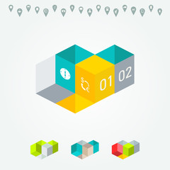 Vector colorful infographic for business presentations. Can be used for report, presentation, banner, website booklet or brochure layout. Vector, numbered banners, diagram.