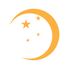 Isolated moon icon on a white background, Vector illustration