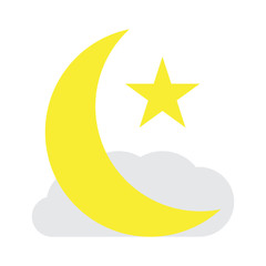 Isolated moon icon on a white background, Vector illustration