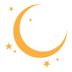 Isolated moon icon on a white background, Vector illustration