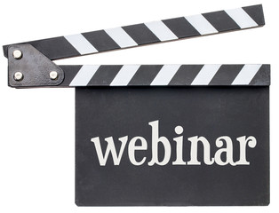 Obraz premium webinar text on clapboard
