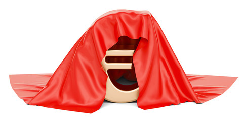 Fototapeta premium Euro covered red cloth, 3D rendering
