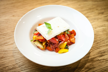 Greek salad on a plate