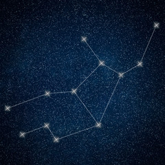 Virgo Constellation. Zodiac Sign Virgo constellation lines Galaxy background