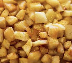 Tasty french fries slices, unhealthy food