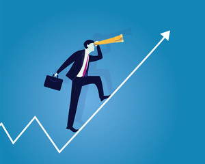 Businessmen Riding on Success Arrow Concept
