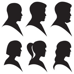 Head Silhouette of Man and Woman