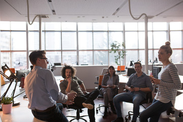 Young Business Team At A Meeting at modern office building