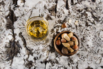 Drink with Hazelnut Over Colorfully Newly Installed Home Countertops 