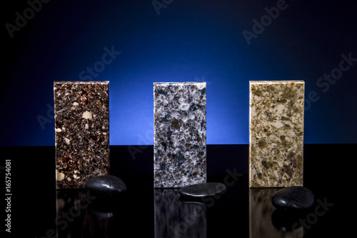Granite Counter Tops Samples For Kitchen Selection Stock Photo