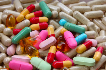 Medicine pills. Colorful pill texture.
