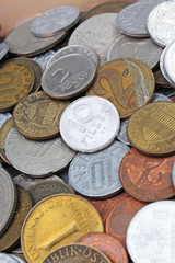 Old used invalid money coins dirty money