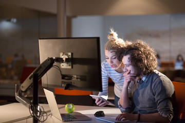 young designers in the night office