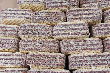 Wafers. Wafer texture background.