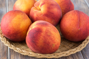 Farm organic peaches.