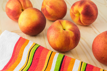 Farm organic peaches.