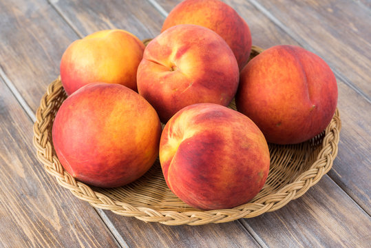 Farm organic peaches.