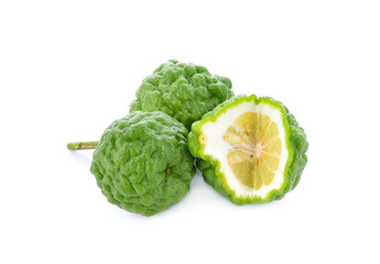 leech lime fruits isolated on white background.