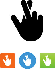 Hand Crossed Fingers Icon - Illustration