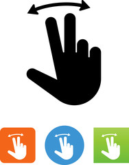 Hand Using Two Fingers To Pan Icon - Illustration