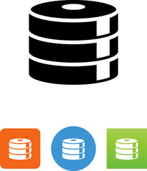 Hard Disk And Database Icon - Illustration