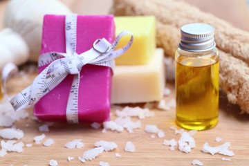 Obraz na płótnie Canvas spa soap with essential oil