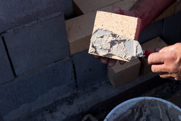 Fire brick being layed