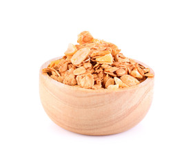 Granola on white background