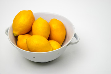 lemons close up on white background