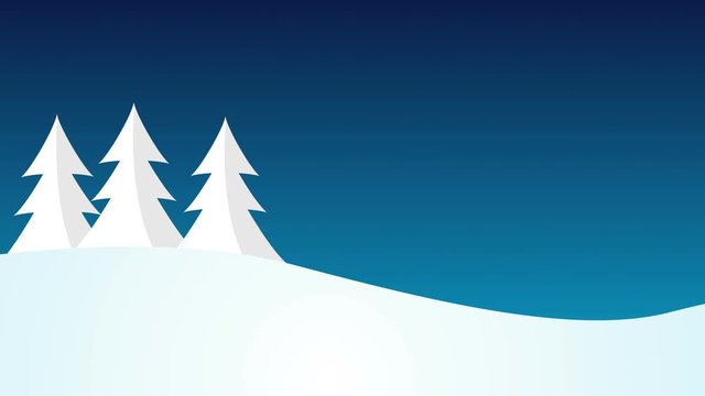 Christmas snowscape tree moving in wind with room for text graphics and logos background