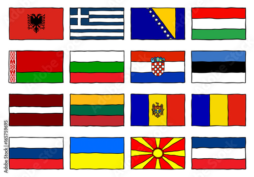 “Hand Drawn Flags Eastern Europe” Stock photo and royalty-free images