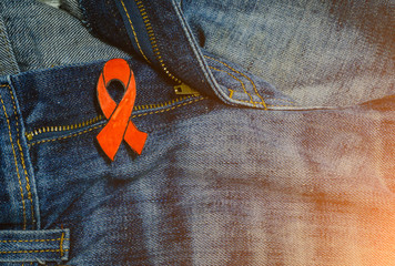 Red ribbon symbol of World AIDS Day  
