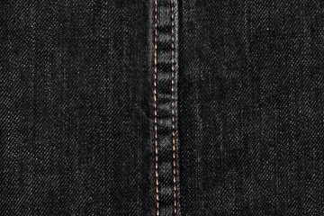 close up of black denim and stitches jeans texture for graphic design