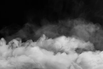Fototapete Rauch Rauchfragmente auf schwarzem Hintergrund
