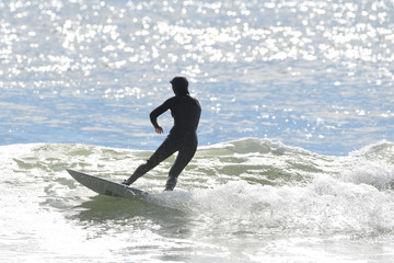 Fototapeta na wymiar Surfing at First Beach