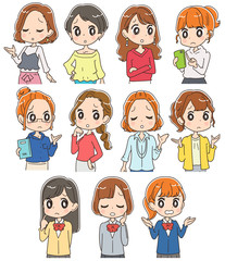 10~30代の女性 上半身のセット（ネガティブ）