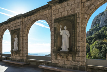 Fototapeta na wymiar Sculptural elements at the Monserrat Abbey
