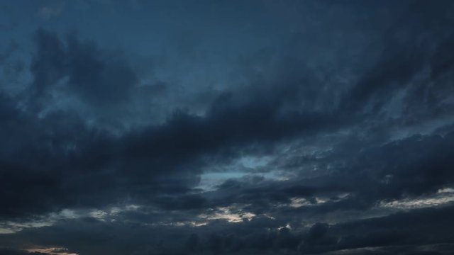 Cloudy sky high definition time lapse movie just before sunset over Nha Trang Vietnam.