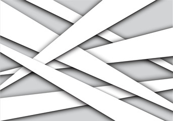 Abstract white line overlap on gray design modern creative background vector illustration.