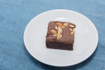 brownie on white plate